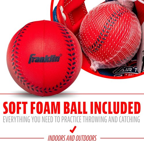 Franklin Sports Air Tech Baseball Glove - Soft Foam Design for Tee Ball - Lightweight & Durable