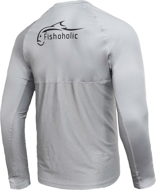 Fishoholic UPF 50 Fishing Shirt - Long Sleeve, Breathable Quick-Dry Sun Protection | Loose Fit