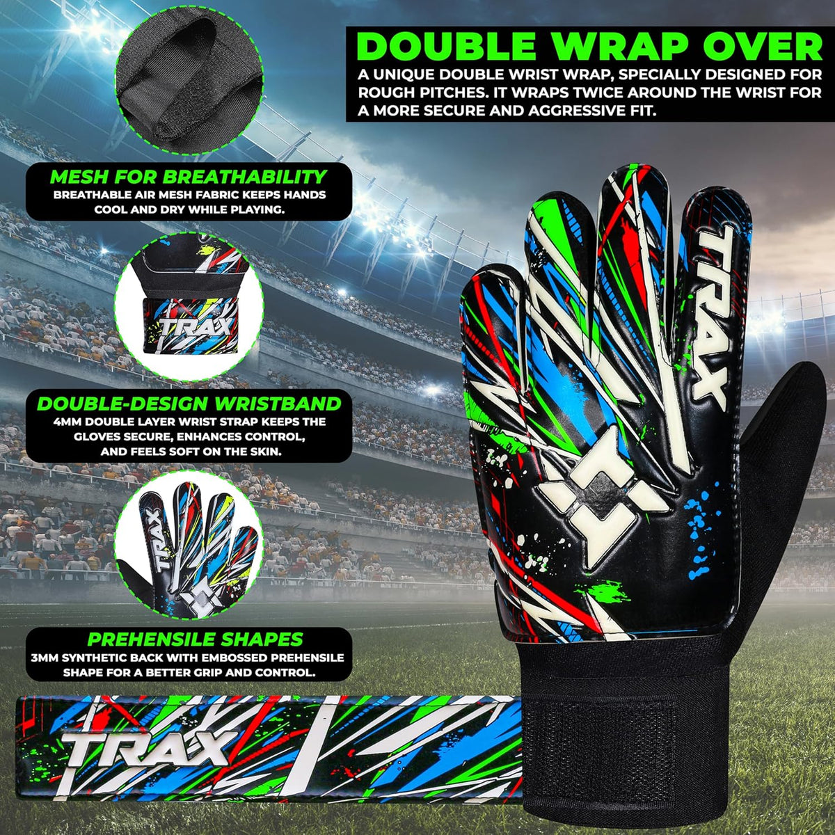 Skiennix Soccer Goalie Gloves - Youth & Adult Football Goalkeeper Gloves with 4mm Latex Grip & Finger Protection