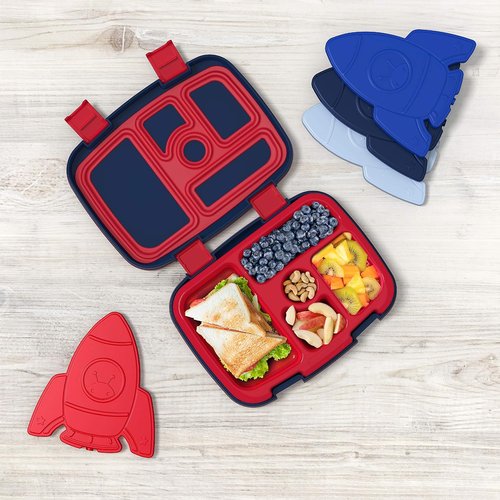 Bentgo Buddies Reusable Ice Packs - Slim, Colorful Ice Packs for Lunch Boxes & Coolers - 4-Pack (Rocket)