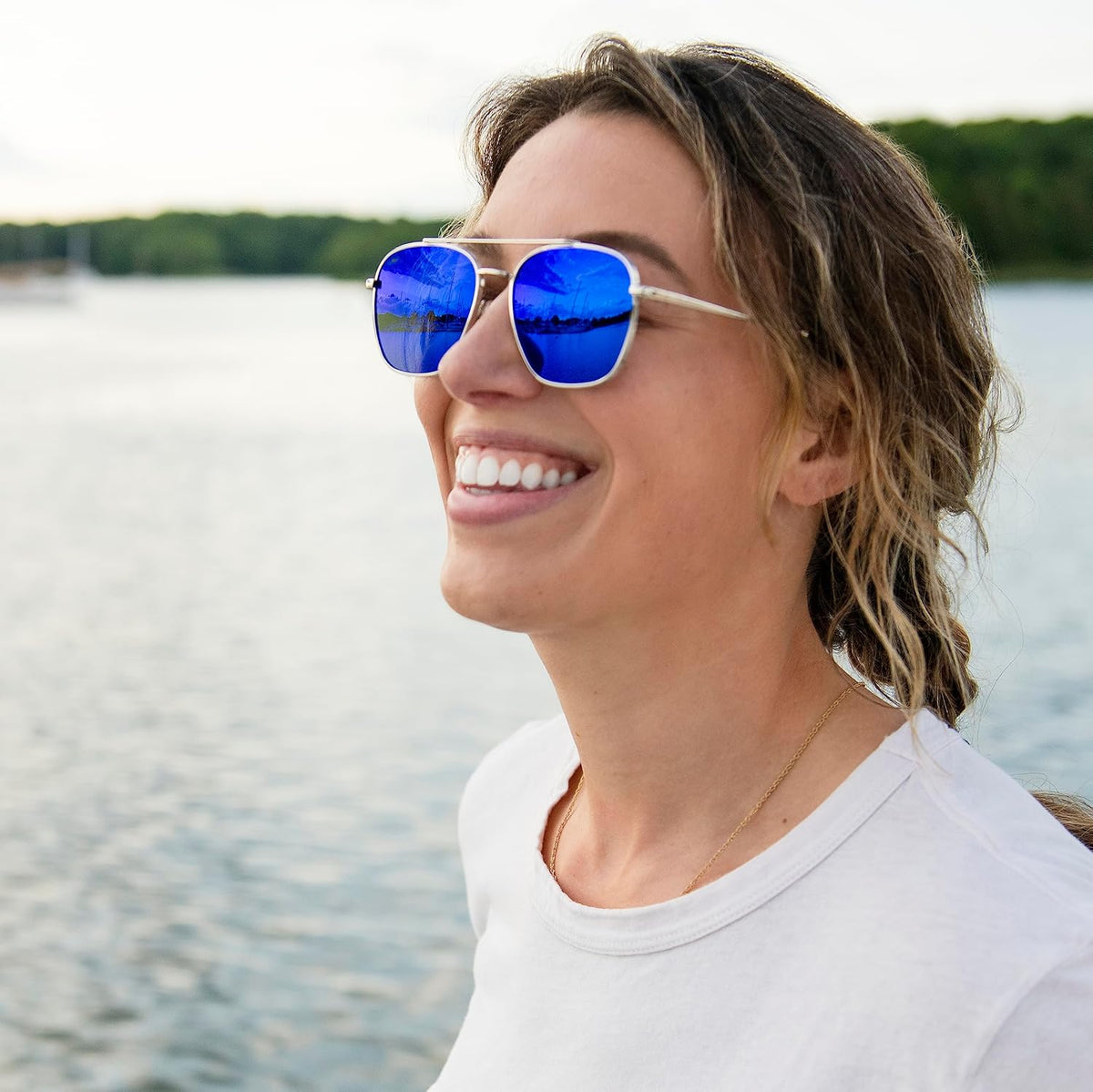 Pilotfish Polarized Aviator Sunglasses - Stainless Steel Frame | UV400 Anti-Reflective Lenses