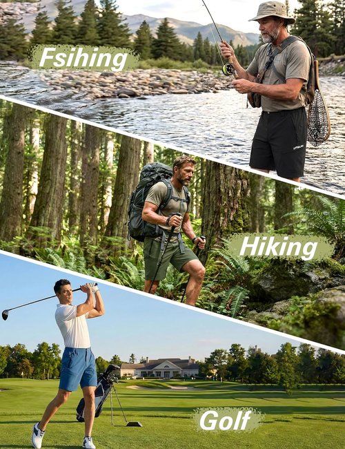 KPSUN Men's 7" Tactical Cargo Shorts - Lightweight Quick-Dry Design with Zipper Pockets for Outdoor Activities