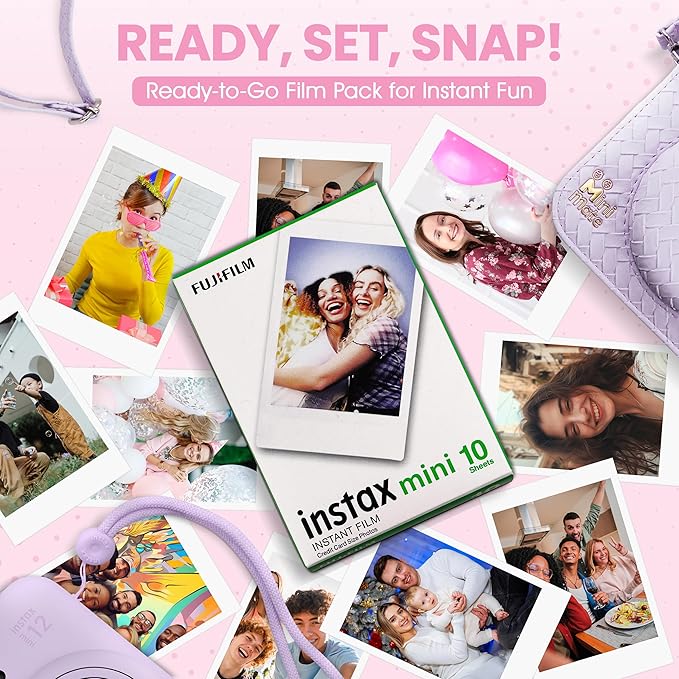 Fujifilm Instax Mini 12 Instant Camera Lilac Purple + Minimate Custom Designed