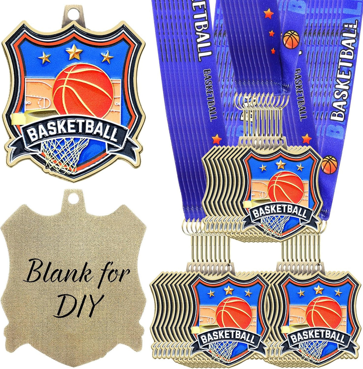 Regine Switzerland 2.56" Award Medals - Bulk Pack of 12/24/36 with Neck Ribbon for Tournaments & Competitions