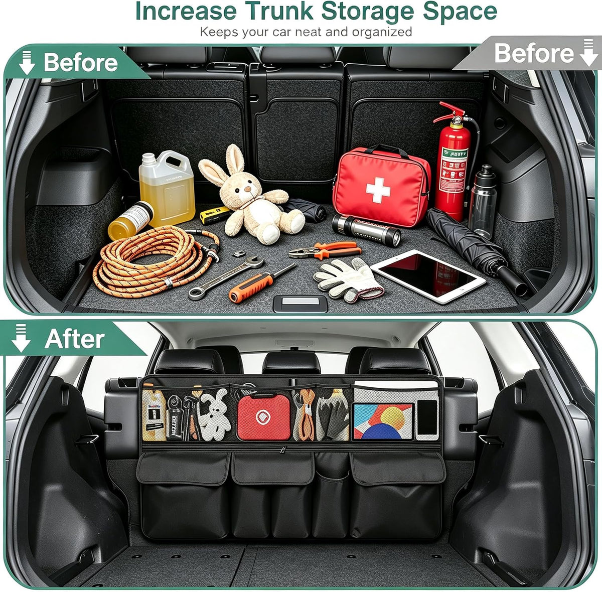 Car Trunk Organizer Foldable Cargo Storage for Forester with Pocket