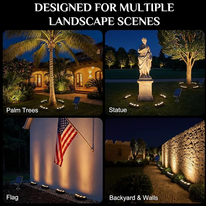 Solar Tree Lights Outdoor, Ring Solar Uplights