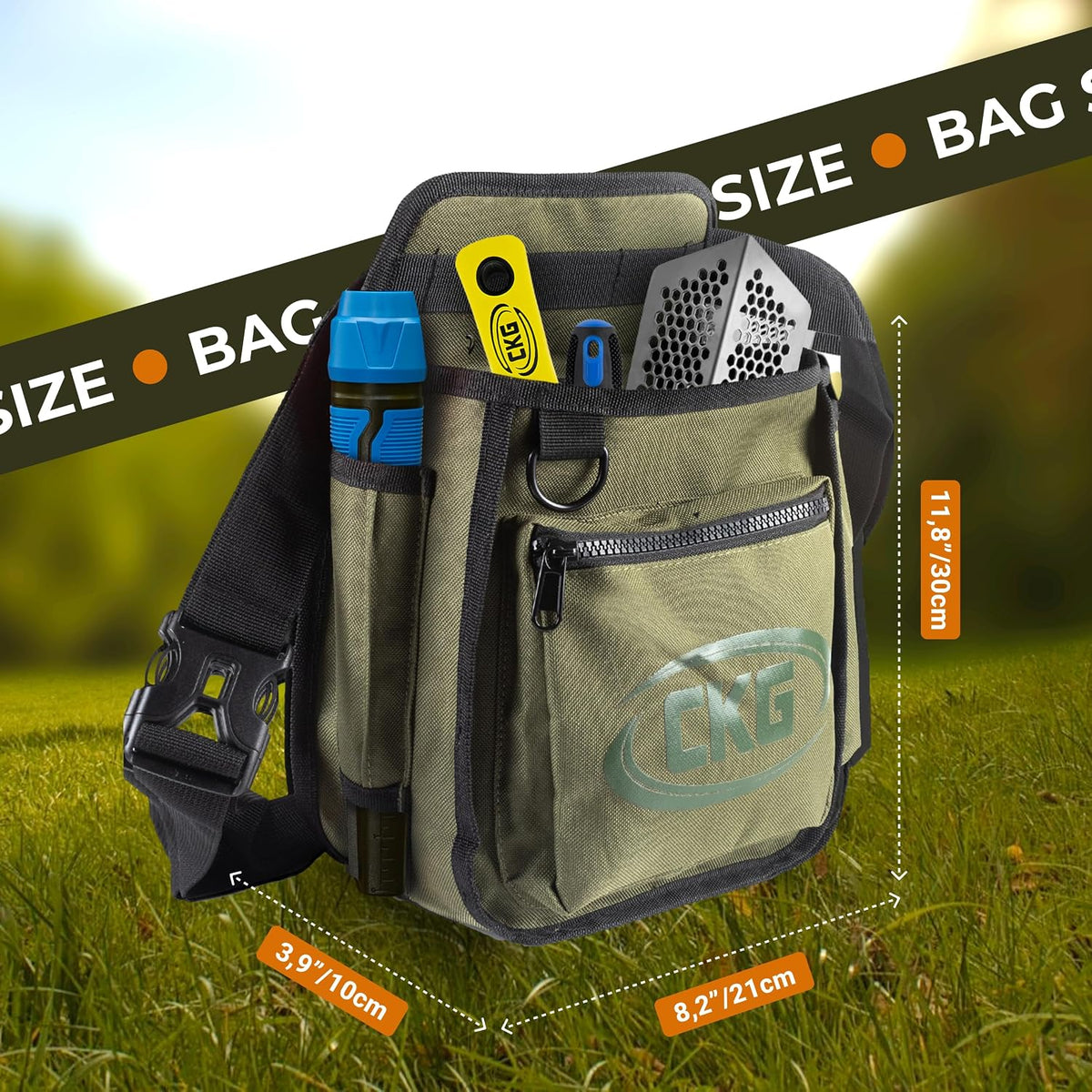 CKG Metal Detecting Finds Bag Waist Digger Pouch Tools