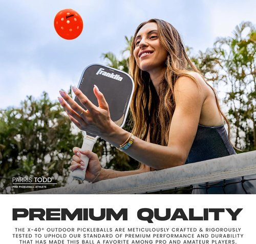 Franklin Sports X-40 Outdoor Pickleballs - Official USA Pickleball Ball | Regulation Size for Tournaments