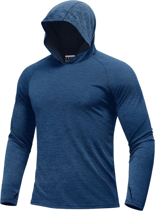 MAGCOMSEN Men's Sun Hoodie - Lightweight UPF 50+ Long Sleeve Fishing Shirt | Dry Fit Athletic Wear