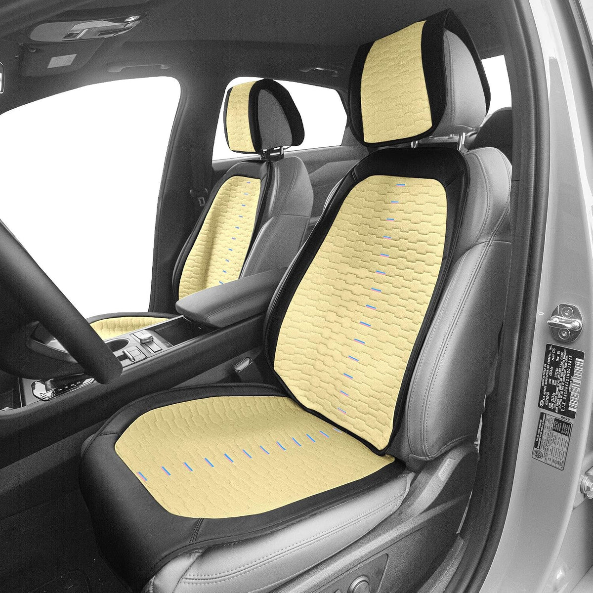 FH Group Front Set Car Seat Covers, Low Back Car Seats, Universal Fit, Car Seat Cushion, Airbag Compatible Seat Cover for SUV, Sedan, Van Beige