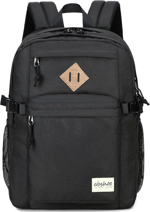 Abshoo 32L Backpack - Stylish School & College Bookbag | Casual Travel Daypack in Black