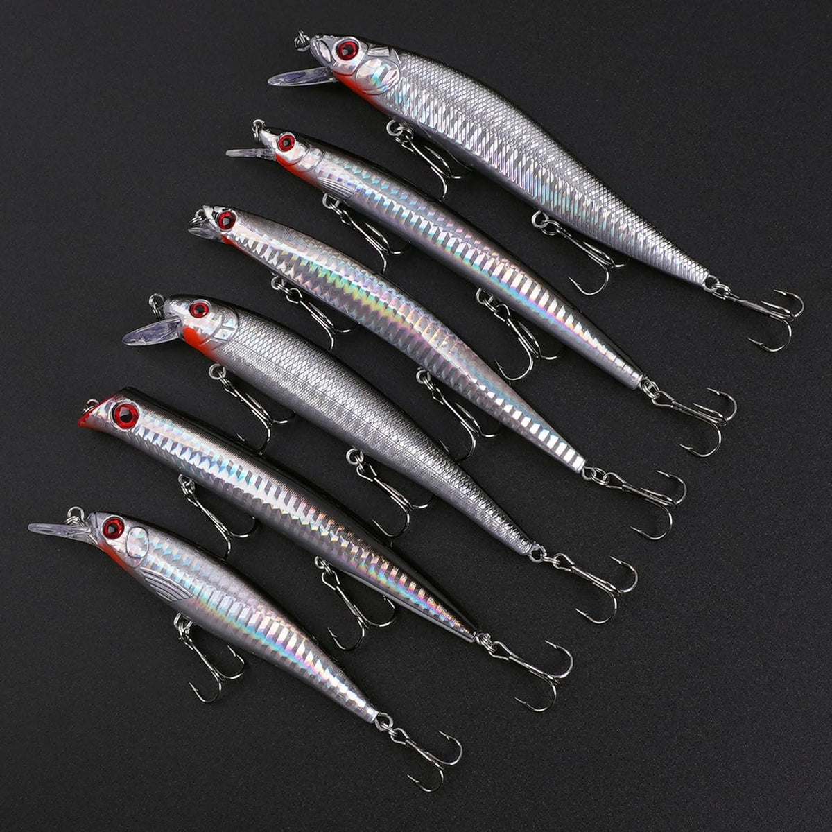 Skiennix Saltwater Fishing Lures Kit - 6pcs Deep Diving Jerkbait & Crankbait Plugs for Ocean Fishing