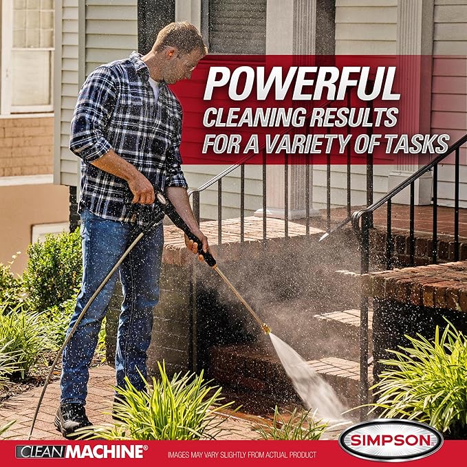 Simpson Cleaning 3200 PSI Gas Pressure Washer, 2.5 GPM Residential Power Washer with Soap Tank and Turbo Nozzle, 25' Hose, Clean Machine, 49-State (CM61456)