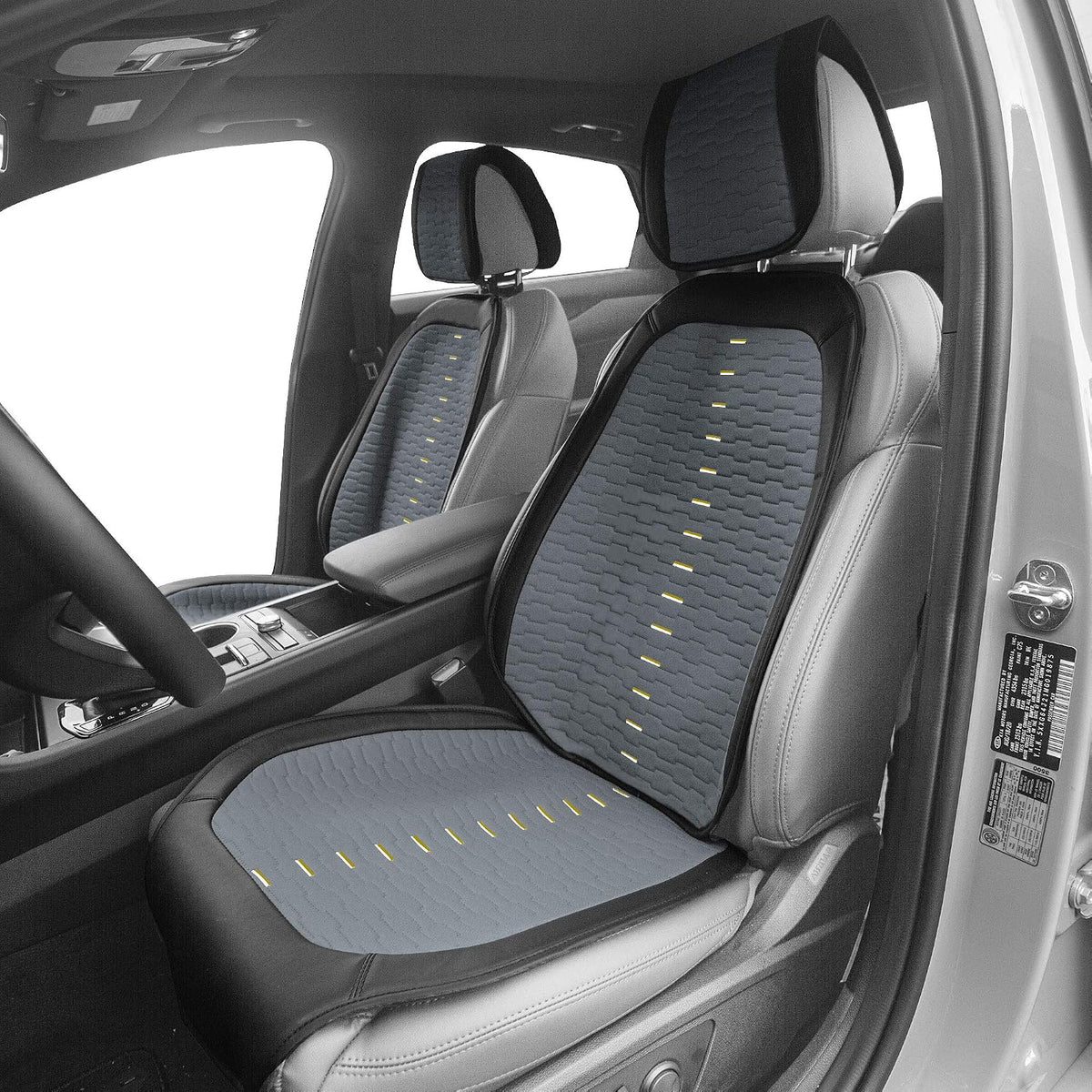 FH Group Front Set Automotive Seat Cushions, Car Seat Covers for Low Back Car Seats, Universal Fit, Airbag Compatible Seat Cover for SUV, Sedan, Van, Gray