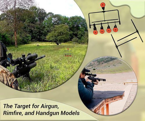 ARSUK Self-Resetting Air Rifle Target - Heavy-Duty Metal Frame for Precision Shooting | Compatible with .177 & .22 Caliber Pellets