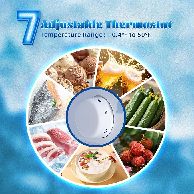 Mini Fridge with Freezer Large Capacity 110L Small Refrigerator with 7 Adjustable Temperature 2 Door Small Fridge for Office, Dorm, Bedroom Silver