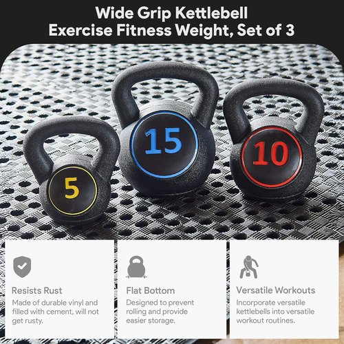 BalanceFrom Kettlebell Set - 30lbs, 45lbs, 50lbs & 75lbs | Versatile Strength Training Weights