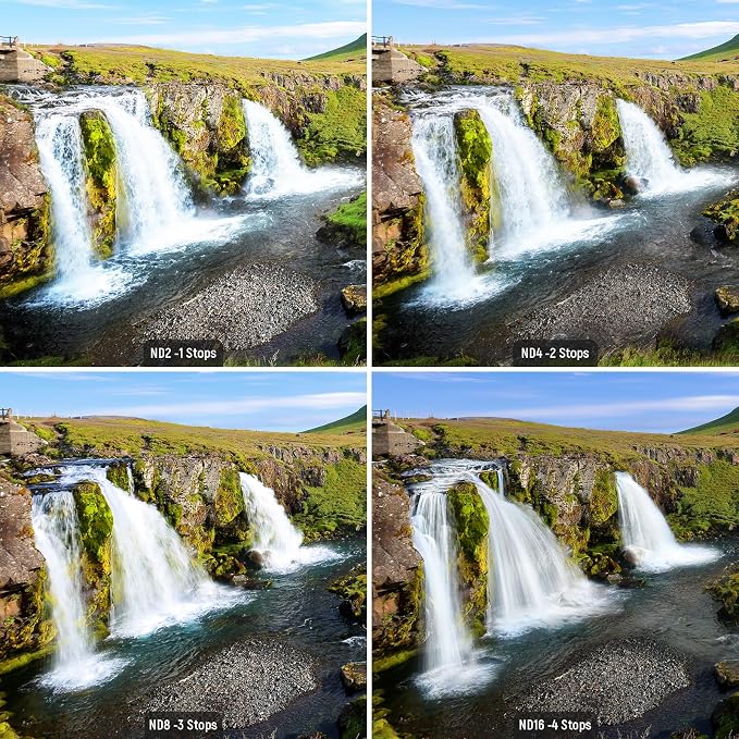 Neewer 72mm ND Filter Kit: ND2 ND4 ND8 ND16, Lens Cleaning Pen, Neutral Density