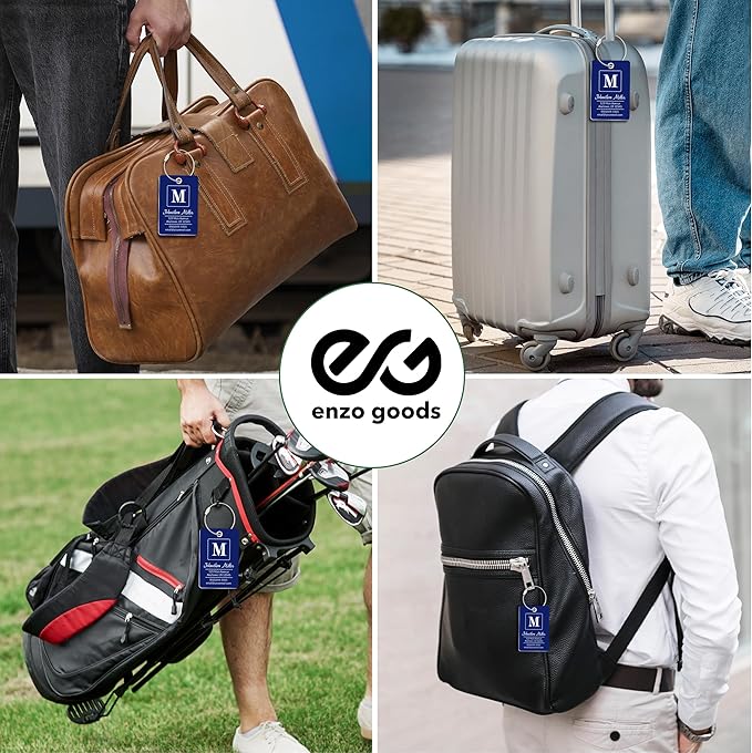 Personalized Luggage Tag | 2 Pack | Custom Luggage Tags for Suitcases | Kids Backpack Tag | 10 Color Options & Choose Font, Font Color