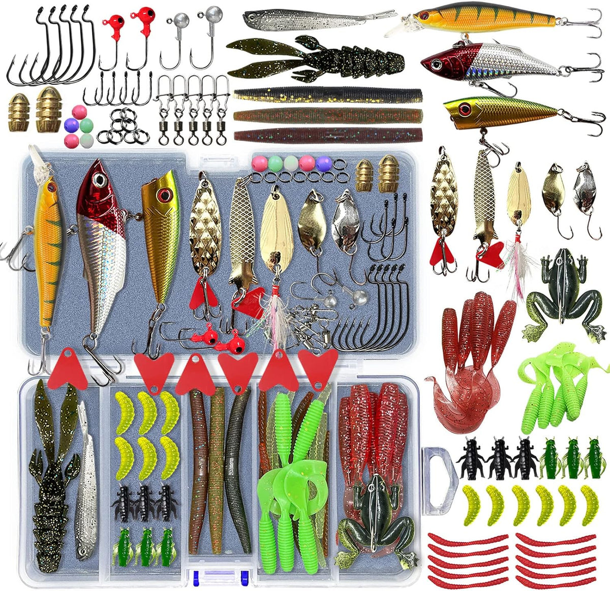 Skiennix Fishing Lures Kit - Complete Tackle Set with Crankbaits, Topwater Lures & Jigs | Ideal for Bass & Trout