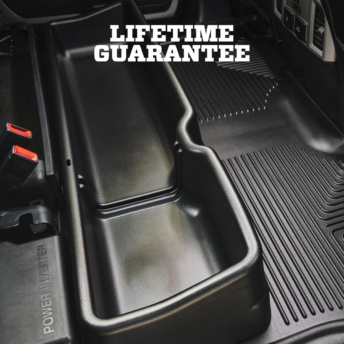 Husky Liners Gearbox Storage Systems | Fits 2019-2026 Chevrolet Silverado & GMC Sierra 1500 Double Cab, 2019-2026 Silver & Sierra 2500 & 3500 Double Cab | Under Seat, 1-pc Black - 09061