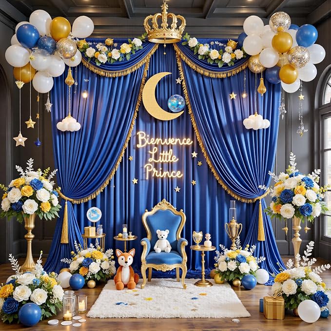 20ft x 12ft Wrinkle Free Royal Blue Backdrop Curtains