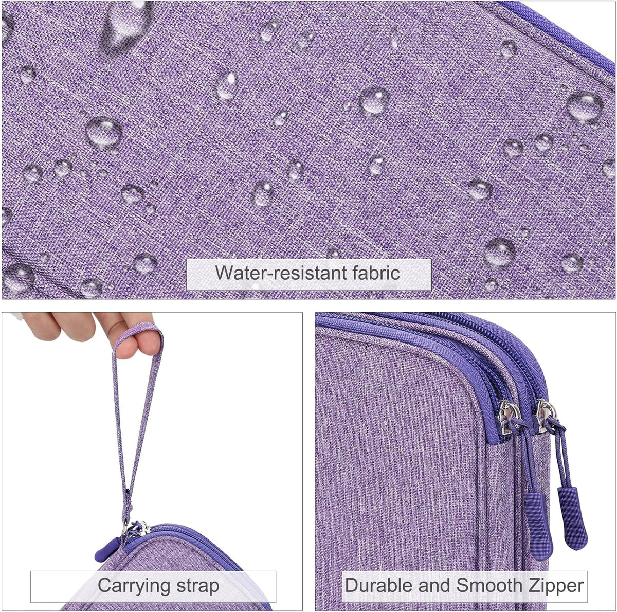 FYY Electronic Organizer, Travel Tech Pouch Bag, Medium, Dark Purple
