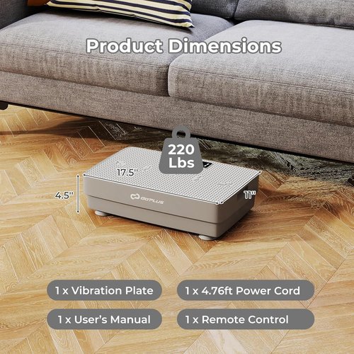 Goplus Vibration Plate - Full Body Exercise Machine for Lymphatic Drainage | Remote & LED Display
