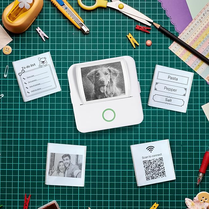 Mini Portable Thermal Printer, Monochrome Label, Receipt and Image Printer