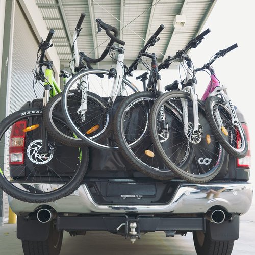 CyclingDeal Tailgate Bike Pads - Mountain MTB Bike Carrier Bicycle Rack Cover Protection Mats for Pickup Truck - Fits up to 5 Bikes - 54" Wide for 5 Bikes (w/Tool Pockets)