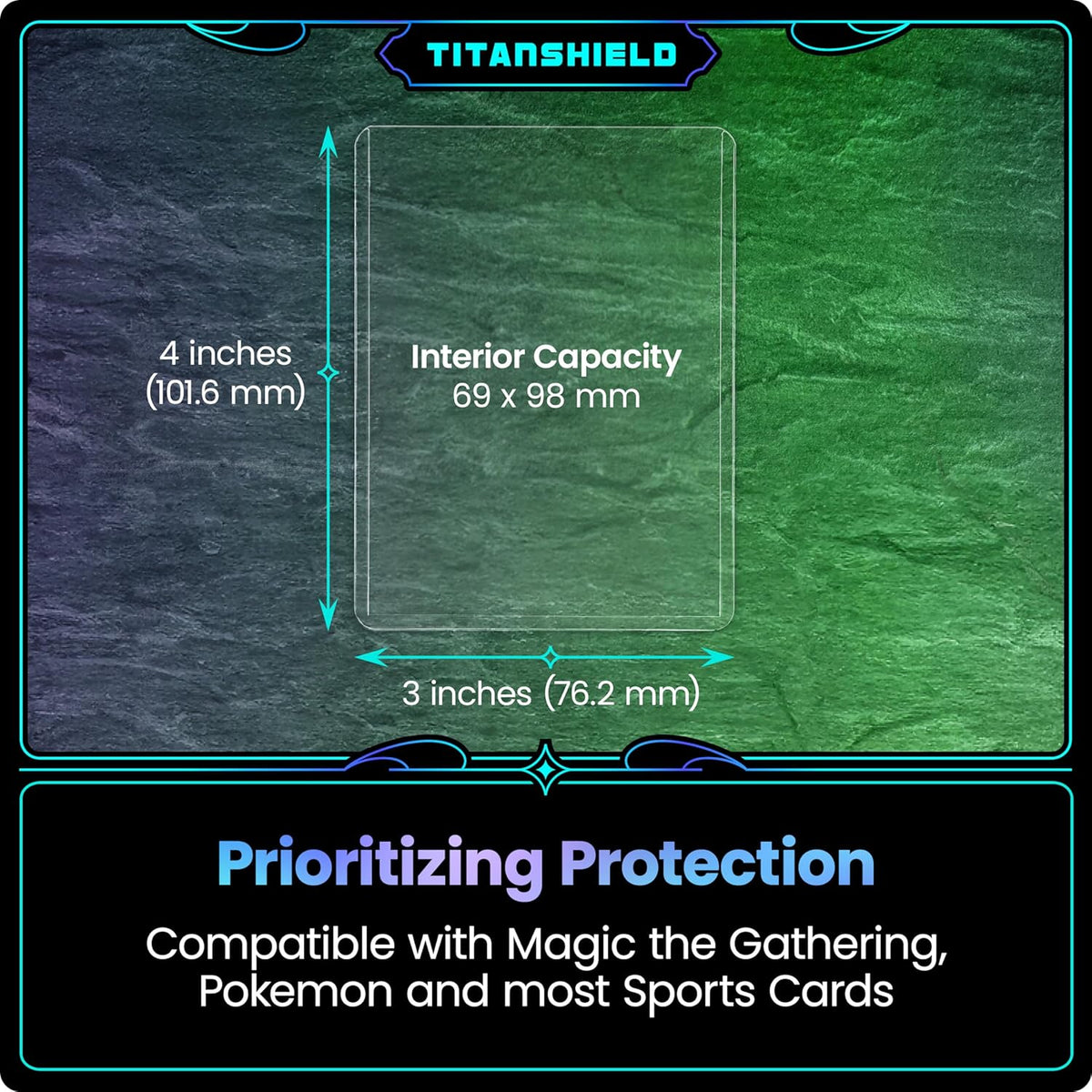 TitanShield Toploader Sleeves - Platinum Quality 3"x4" Card Protectors for Trading Cards (200 ct.)