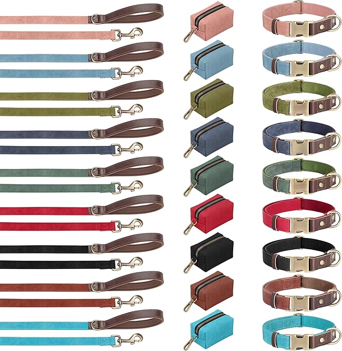 Didog Soft PU Leather Dog Collars for Small Dogs,Classic Adjustable Dog Collars with Quick Release Metal Buckle,Easy Clean and Comfortable with Nylon Lining,Olive Green,S Neck 11-15"