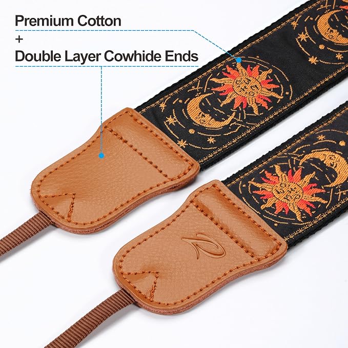 Padwa Lifestyle Helios Moon God Camera Strap -2" Double Layer Cowhide Ends