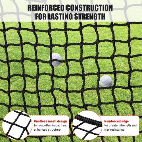 Golf Batting Cage Net Golf Baseball Caging Netting 10 x 10 x 10FT with Top Ropes for Backyard, Easy to Insatall Baseball Softball Hitting Barrier Practice Nets with Carry Bag for Indoor Outdoor