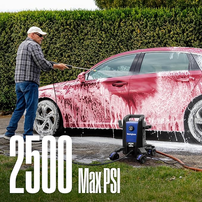 Westinghouse ePX3500 Electric Pressure Washer, 2500 Max PSI 1.76 Max GPM with Anti-Tipping Technology, Onboard Soap Tank, Pro-Style Steel Wand, 5-Nozzle Set, for Cars/Fences/Driveways/Home/Patios