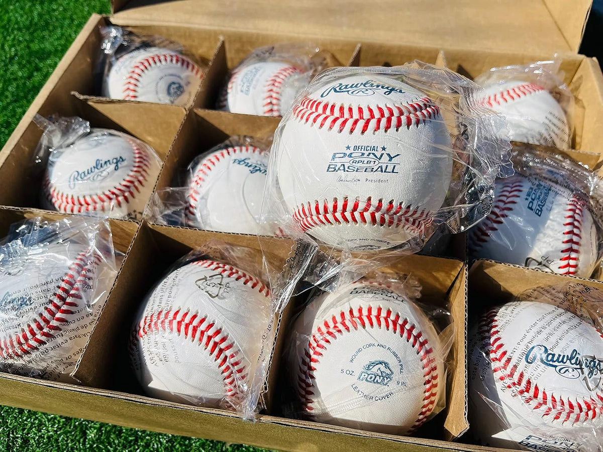 Rawlings Pony League Baseballs - Competition Grade RPLB1 for Youth 14U | Multiple Count Options
