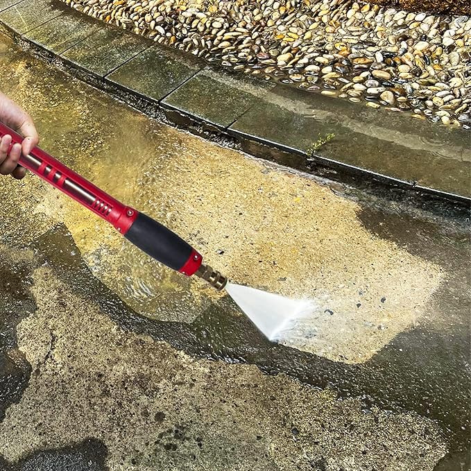Hourleey Pressure Washer Gun, Red High Power Washer Gun with Replacement Wand Extension, 5 Nozzle Tips, M22 Fittings, 40 Inch, 5000 PSI