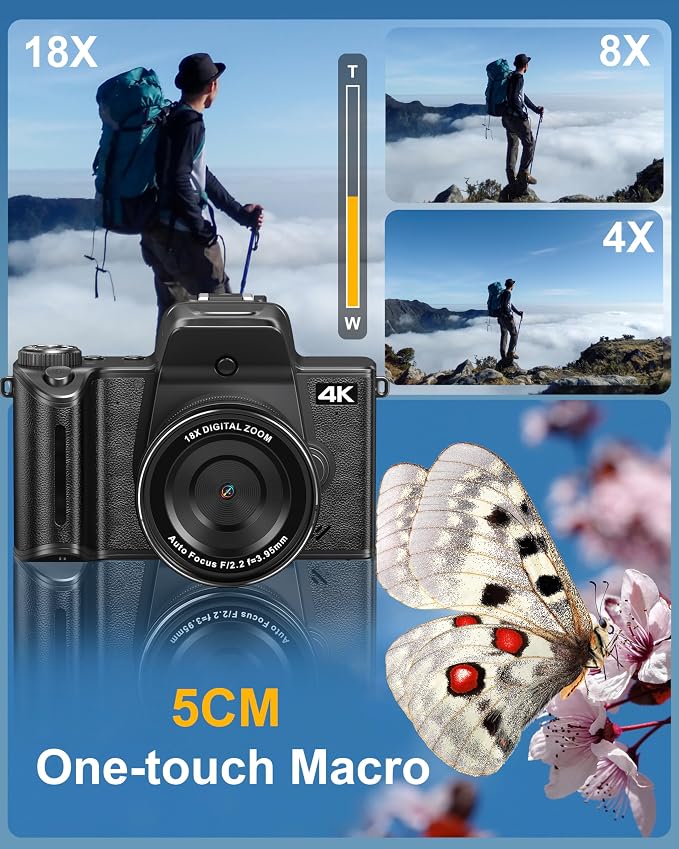 True 4K Digital Camera for Photography