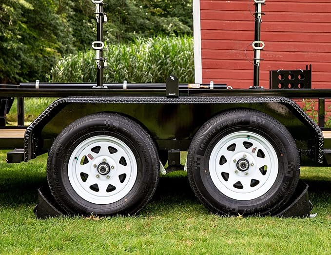 Buyers Products WC2556A Heavy Duty Rubber Wheel Chock, 7x10.25x8.13 Inch, Molded Hand Hold, Oil Resistant Tire Chocks, OSHA Compliant, Ideal for Vehicle Storage, Trailers, Shipping Docks