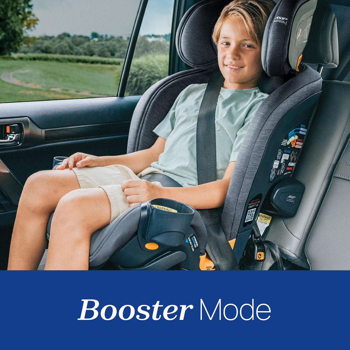 Chicco OneFit LX ClearTex All-in-One Booster Car Seat, LeverLock