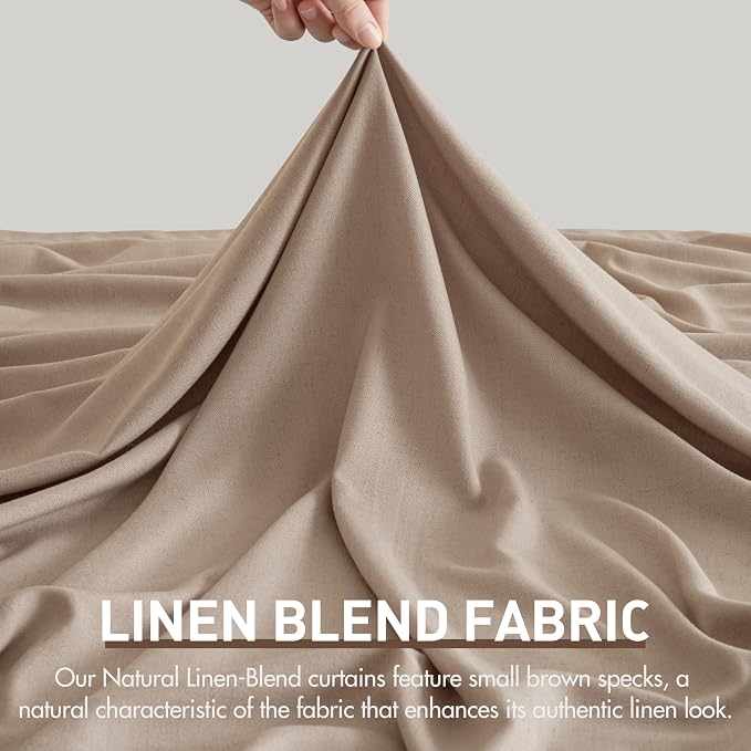 Memory Trained Pinch Pleated Curtains 90 Inches Long, Viral Linen Pinch Pleat