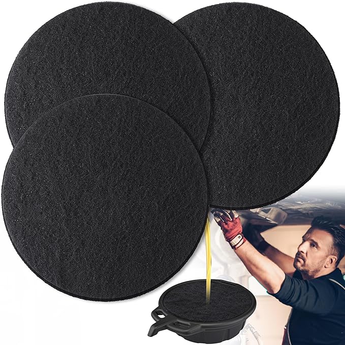 Saillong 3 Pcs 18'' Round Oil Drain Splash Pad, No Splatter Pad Fit 1.5-20 Gal Oil Drain Pan, Anti Splash Oils Change Mat for Car Changing Oils Transmission Drains Pan