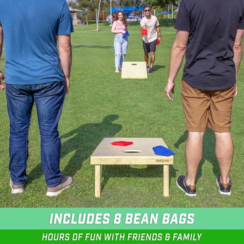GoSports Solid Wood Premium Cornhole Sets - Choose 4' x 2' or 3' x 2' Boards | Includes 8 Toss Bags