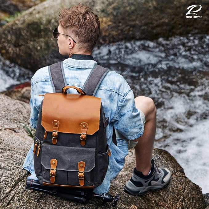 Padwa Lifestyle Gray Black Camera Backpack