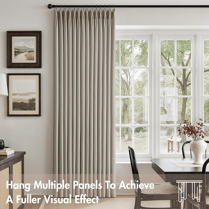 Memory Trained Pinch Pleated Curtains 92 Inches Long, Viral Linen Pinch Pleat