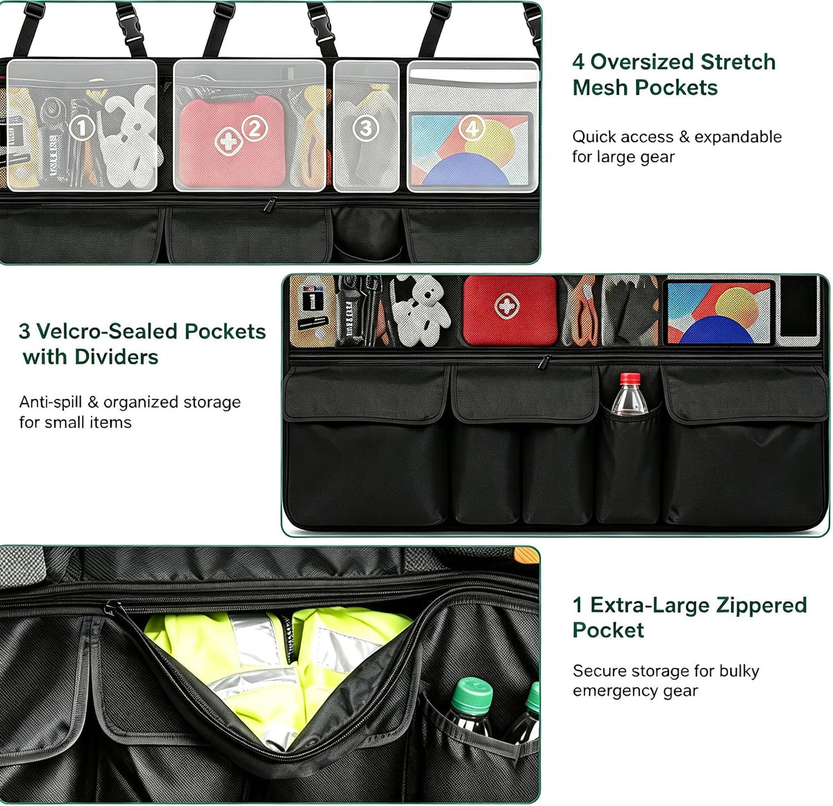 Car Trunk Organizer Foldable Cargo Storage for Forester with Pocket