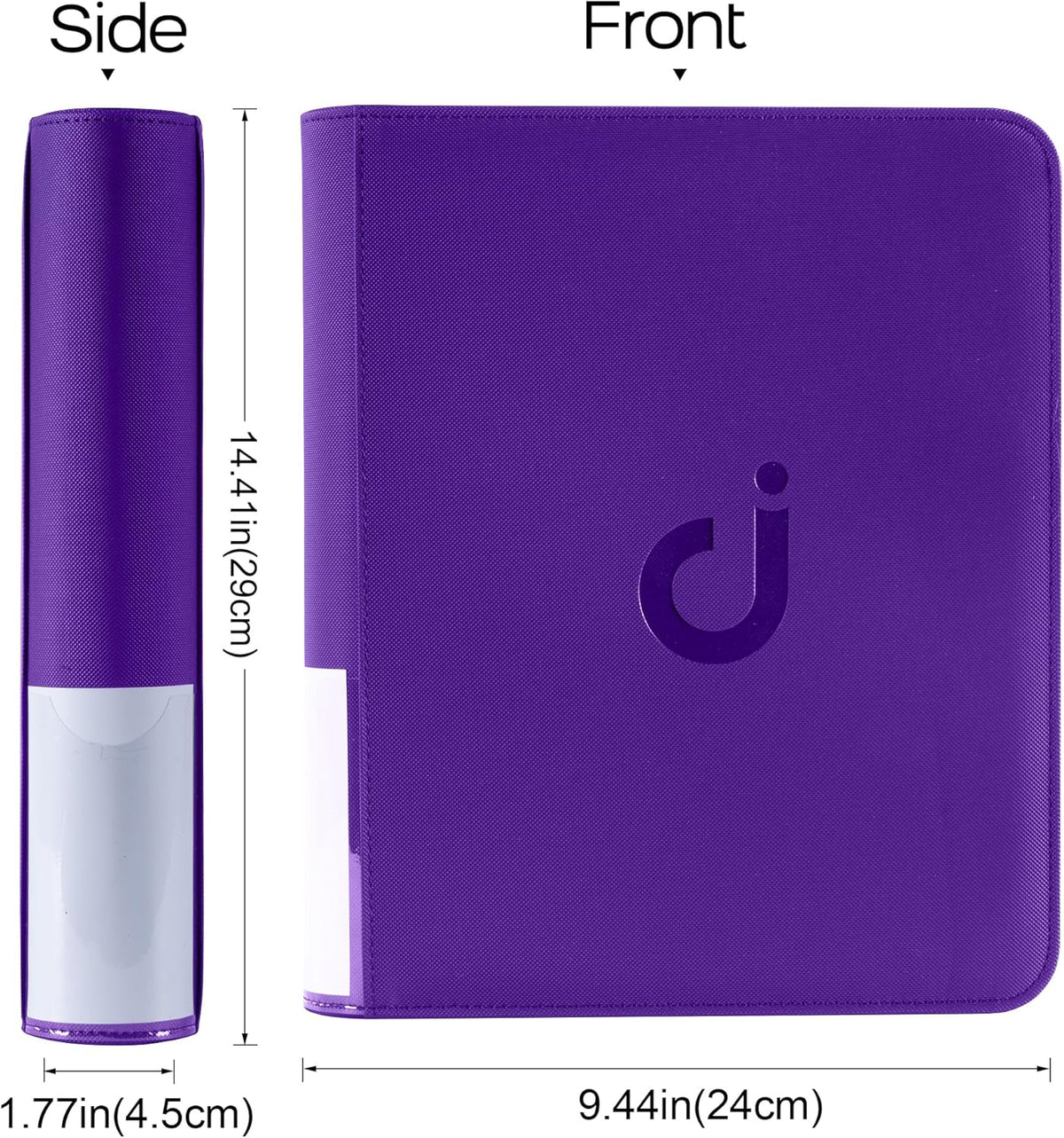 Top Loader Binder - 4 Pocket Design Holds 128 Trading Cards | Classic Purple, 3" x 4" Size