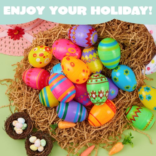 JOYIN Colorful Fillable Plastic Eggs - 3.15 Inch Bulk Set for Easter Hunt & Party Favors | 30 Pcs