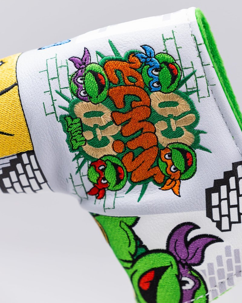 Pins & Aces TMNT Head Cover - Premium, Hand-Made Leather Headcover - Teenage Mutant Ninja Turtle Comic Strip, Tour Quality Golf Club Cover - Style and Customize You Golf Bag (Blade)