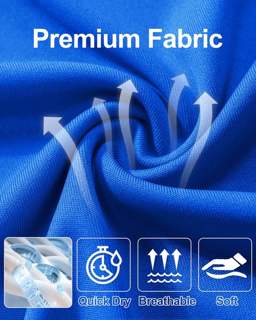 Fishing Shirts for Men Long Sleeve Hiking Shirts Men Sun Protection Clothing Men UPF 50 UV Shirts Athletic Shirts for Men Dry Fit Bright Blue